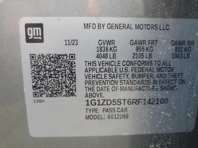 1G1ZD5ST6RF142100 - 2024 CHEVROLET MALIBU LT GRAY photo 13