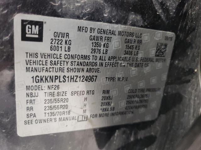 1GKKNPLS1HZ124967 - 2017 GMC ACADIA DENALI GRAY photo 14