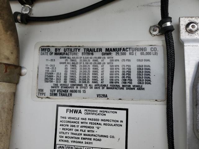 1UYVS248XH6961615 - 2017 UTILITY VS2RA თეთრი ფოტო 10