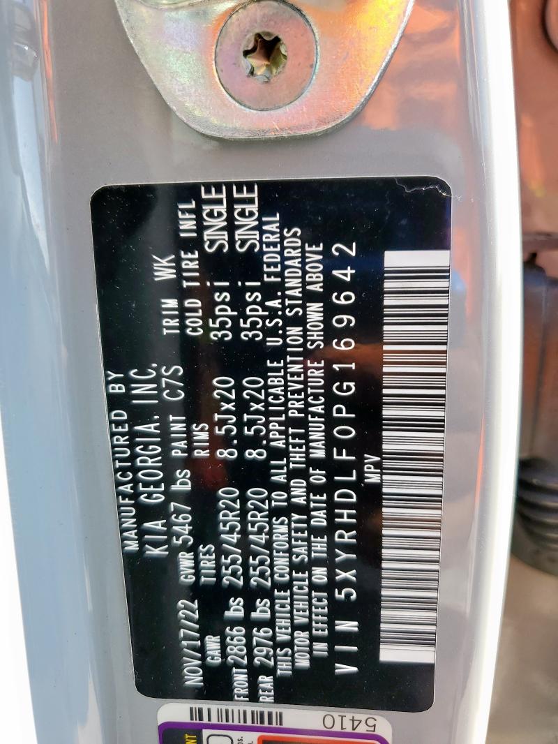 5XYRHDLF0PG169642 - 2023 KIA SORENTO EX Сірий фото 14