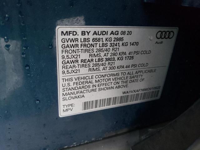 WA1VXAF76MD010522 - 2021 AUDI Q7 PRESTIGE 蓝色 照片 13