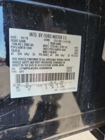 2FMPK4G98JBB99038 - 2018 FORD EDGE SE Siyah fotoğraf 13