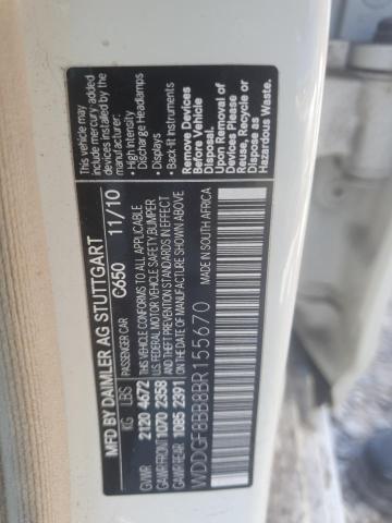 WDDGF8BB8BR155670 - 2011 MERCEDES-BENZ C 300 4MATIC WHITE photo 12