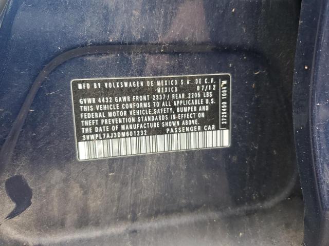3VWPL7AJ3DM601232 - 2013 VOLKSWAGEN JETTA TDI أزرق صورة 12