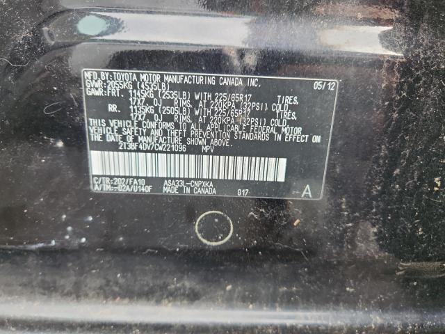 2T3BF4DV7CW221096 - 2012 TOYOTA RAV4 黑色 照片 12