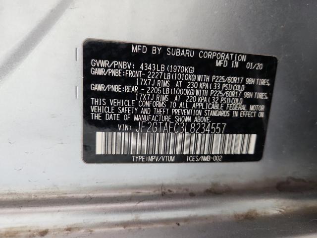 JF2GTAEC3L8234557 - 2020 SUBARU CROSSTREK PREMIUM Gümüş foto 13