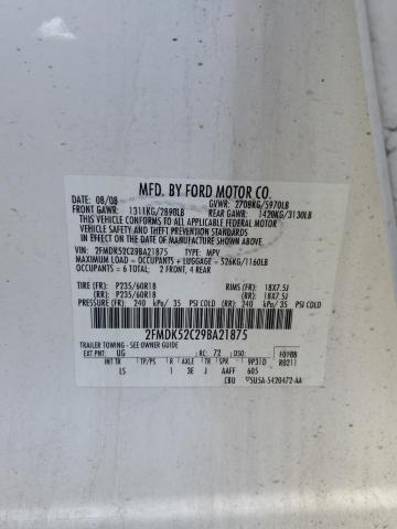 2FMDK52C29BA21875 - 2009 FORD FLEX SEL 白色 照片 13