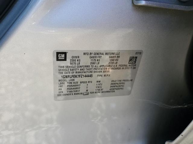 1GNFLFEK7FZ144445 - 2015 CHEVROLET EQUINOX LT Srebrny zdjęcie 13