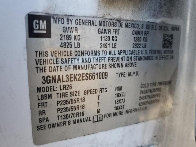 3GNAL3EK2ES661009 - 2014 CHEVROLET CAPTIVA LT 白色 照片 13