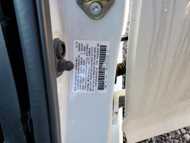 2HGFC2F63KH522145 - 2019 HONDA CIVIC LX 白色 照片 12