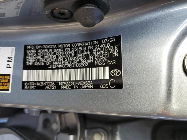 JTDP4MCE3PJ103502 - 2023 TOYOTA COROLLA SE 蓝色 照片 12