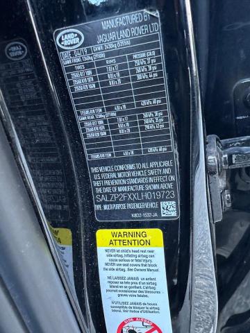 SALZP2FXXLH019723 - 2020 LAND ROVER RANGE ROVE SE BLACK photo 10