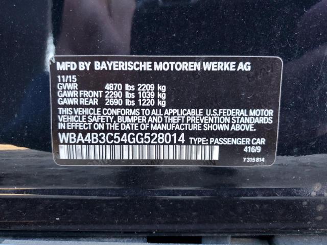 WBA4B3C54GG528014 - 2016 BMW 435 XI GRAN COUPE BLACK photo 13