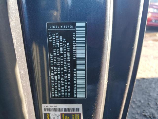 WVWBB7AJ4CW046189 - 2012 VOLKSWAGEN GOLF Կապույտ լուսանկար 12