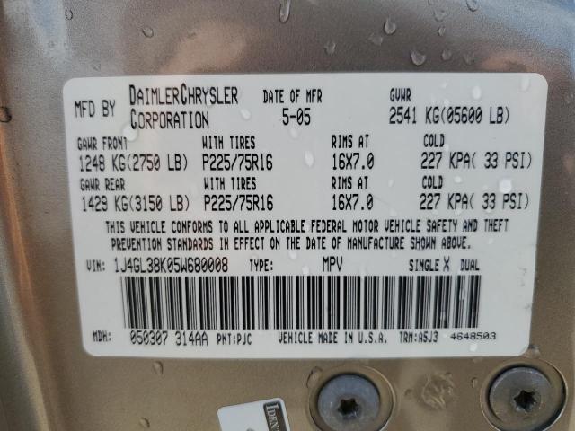 1J4GL38K05W680008 - 2005 JEEP LIBERTY RENEGADE 棕色 照片 14