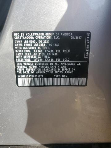 1V2MR2CA7JC521979 - 2018 VOLKSWAGEN ATLAS SEL Gümüş foto 13