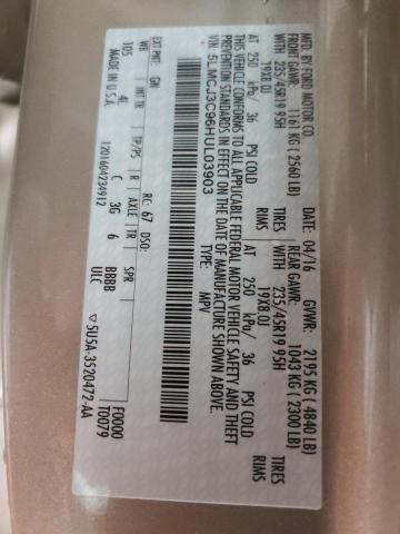 5LMCJ3C96HUL03903 - 2017 LINCOLN MKC RESERVE Кремовый фото 13