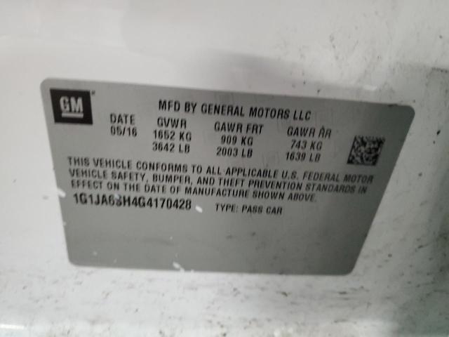 1G1JA6SH4G4170428 - 2016 CHEVROLET SONIC LS WHITE photo 12