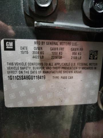 1G11C5SA8GU118419 - 2016 CHEVROLET MALIBU LIM LT 石墨色 照片 12