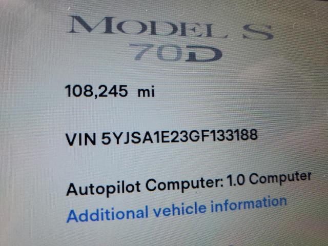 5YJSA1E23GF133188 - 2016 TESLA MODEL S WHITE photo 9