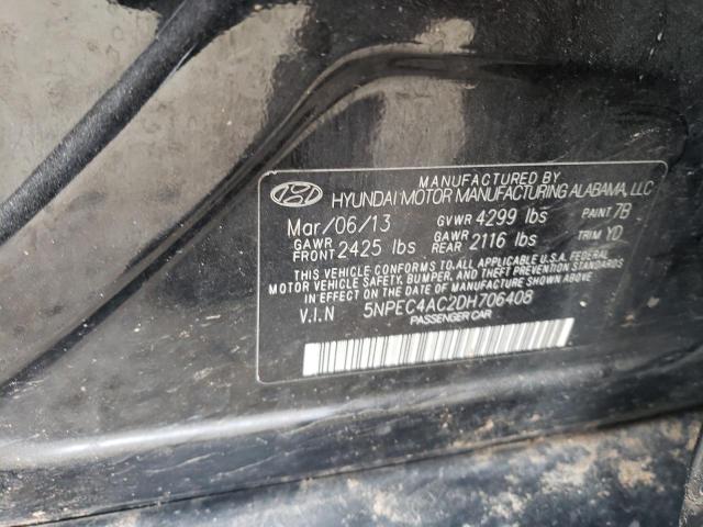 5NPEC4AC2DH706408 - 2013 HYUNDAI SONATA SE 黑色 照片 12