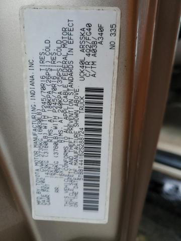 5TBBT44162S288724 - 2002 TOYOTA TUNDRA ACCESS CAB 金色 照片 12