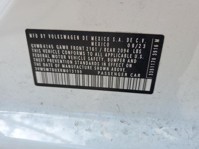 3VW5M7BUXRM013199 - 2024 VOLKSWAGEN JETTA S WHITE photo 13