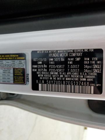 5XYZUDLB7EG137468 - 2014 HYUNDAI SANTA FE S Սպիտակ լուսանկար 13