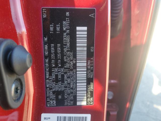 5TDGZRBH3NS560448 - 2022 TOYOTA HIGHLANDER XLE RED photo 14