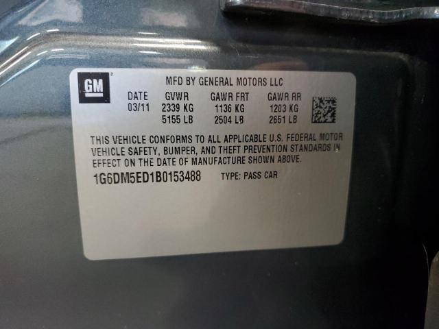 1G6DM5ED1B0153488 - 2011 CADILLAC CTS PERFORMANCE COLLECTION ნაცრისფერი ფოტო 12