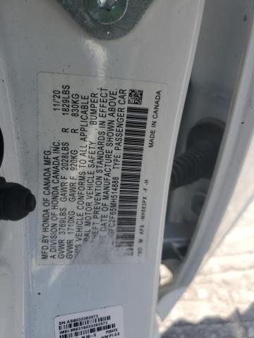 2HGFC2F65MH514888 - 2021 HONDA CIVIC LX Ağ foto 12