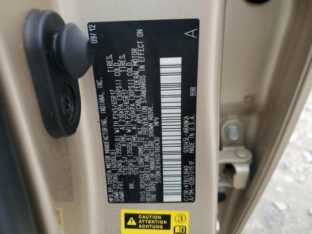 5TDBK3EH4DS180430 - 2013 TOYOTA HIGHLANDER BASE Beige photo 13
