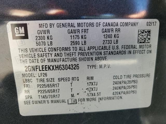 2GNFLEEKXH6304326 - 2017 CHEVROLET EQUINOX LS Графитовый фото 13