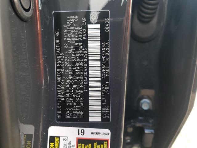 4T1DAACK5SU192895 - 2025 TOYOTA CAMRY XSE BLACK photo 13