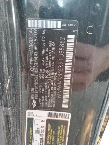 WMWMR335X9TU95882 - 2009 MINI COOPER BLACK photo 12