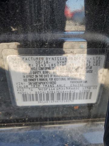 3N1AB7APXKY218090 - 2019 NISSAN SENTRA S BLACK photo 13