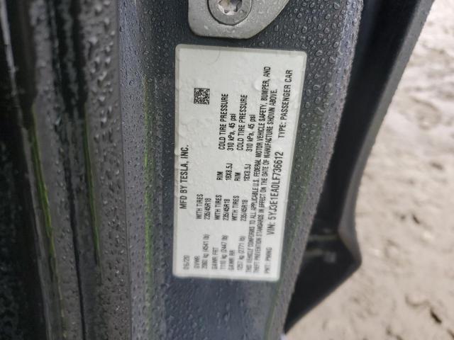 5YJ3E1EA0LF736612 - 2020 TESLA MODEL 3 Boz foto 13