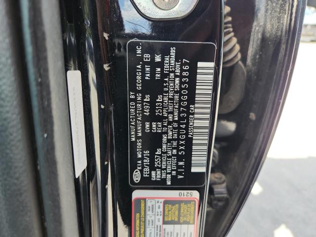 5XXGU4L37GG053867 - 2016 KIA OPTIMA EX BLACK photo 12