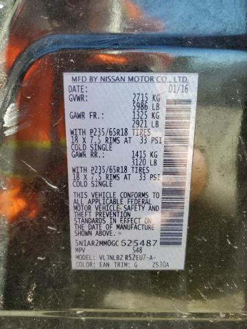 5N1AR2MM0GC625487 - 2016 NISSAN PATHFINDER S BLACK photo 13