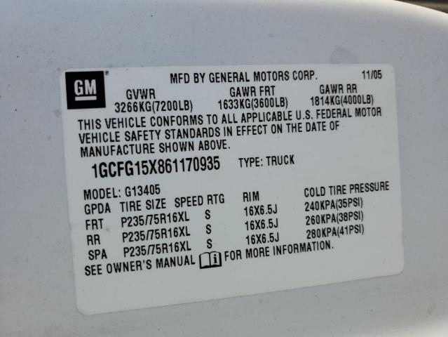 1GCFG15X861170935 - 2006 CHEV EXPRESS G1500 WHITE photo 14