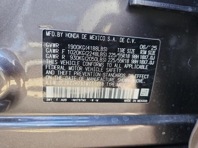3CZRZ2H7XTM711338 - 2026 HONDA HR-V EXL GRAY photo 12