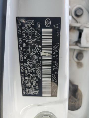 JTDKDTB36J1617601 - 2018 TOYOTA PRIUS C Ақ фото 12