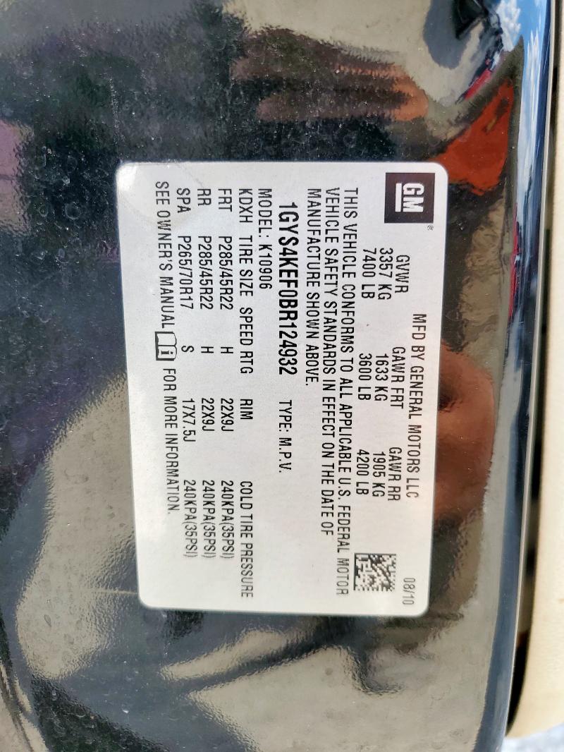 1GYS4KEF0BR124932 - 2011 CADILLAC ESCALADE ESV PLATINUM Qara foto 13