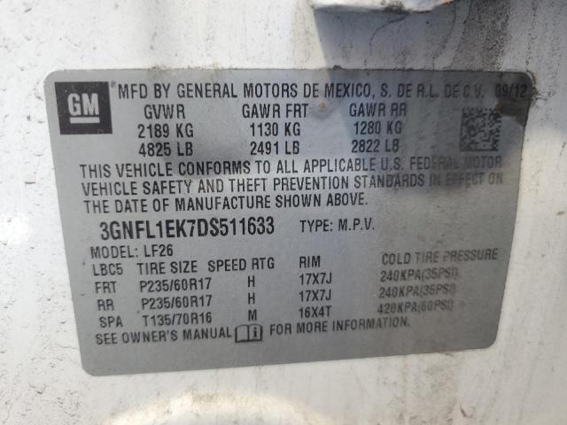 3GNFL1EK7DS511633 - 2013 CHEVROLET CAPTIVA LS თეთრი ფოტო 13