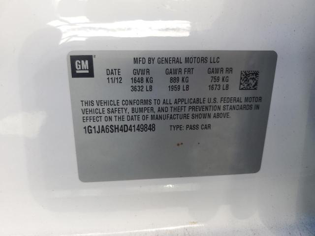 1G1JA6SH4D4149848 - 2013 CHEVROLET SONIC LS Ağ foto 12