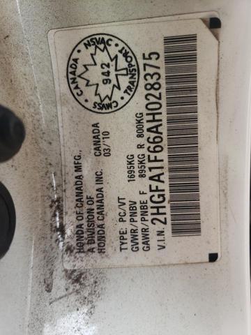 2HGFA1F66AH028375 - 2010 HONDA CIVIC LX-S Ağ foto 13