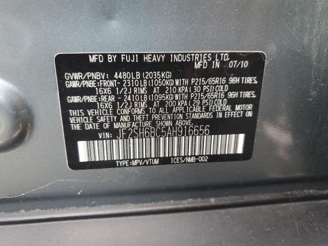 JF2SH6BC5AH916656 - 2010 SUBARU FORESTER XS Yaşıl foto 13