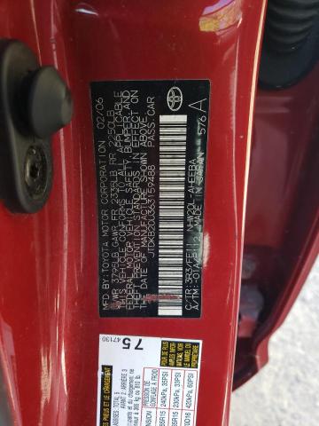 JTDKB20U363159488 - 2006 TOYOTA PRIUS Қызыл фото 12