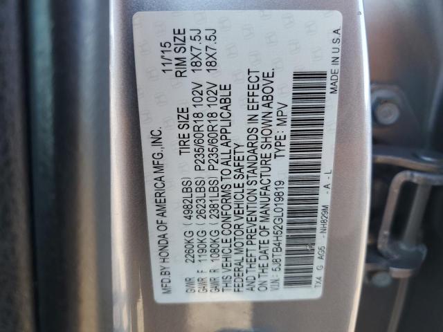 5J8TB4H52GL019819 - 2016 ACURA RDX TECHNOLOGY Күміс фото 13