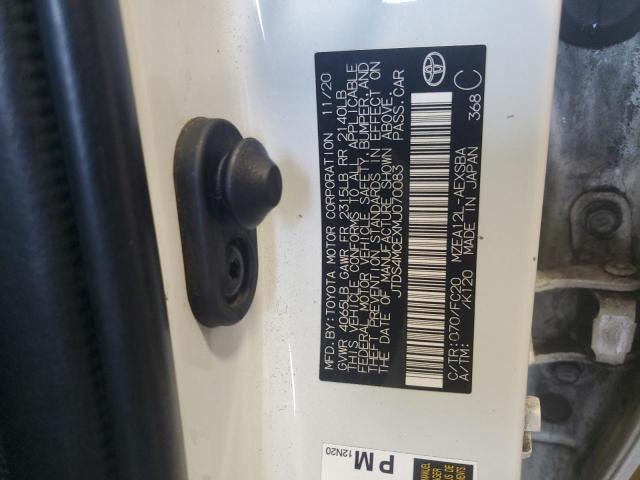 JTDS4MCEXMJ070083 - 2021 TOYOTA COROLLA SE 白色 照片 12